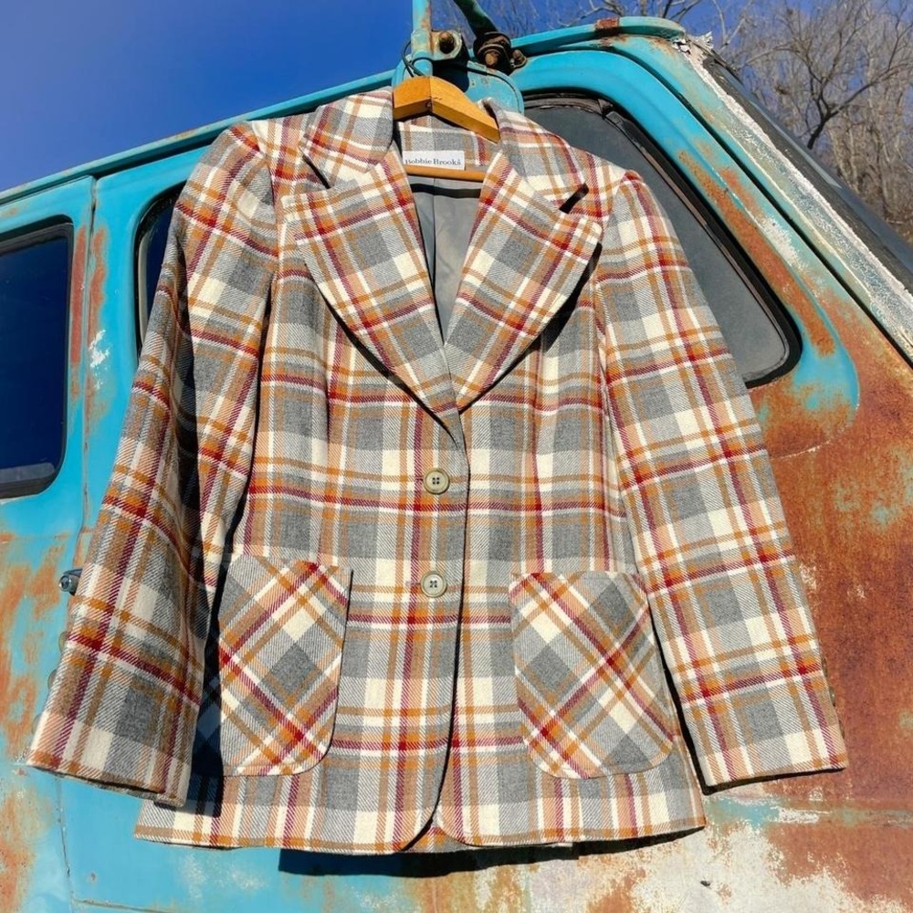 Vintage bobbie brooks plaid wool blazer